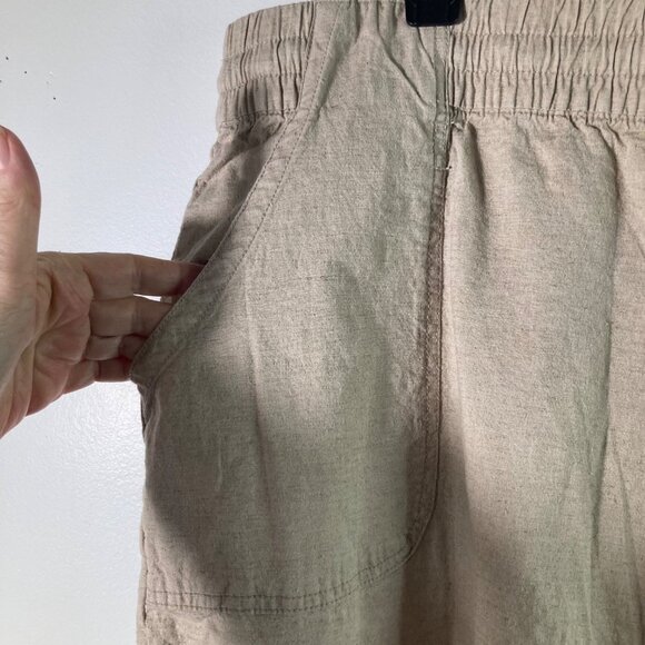 Womens Lane Bryant Wide‎ Leg Mid Rise Linen Blend Pants Tan 26 NWD - Picture 4 of 10